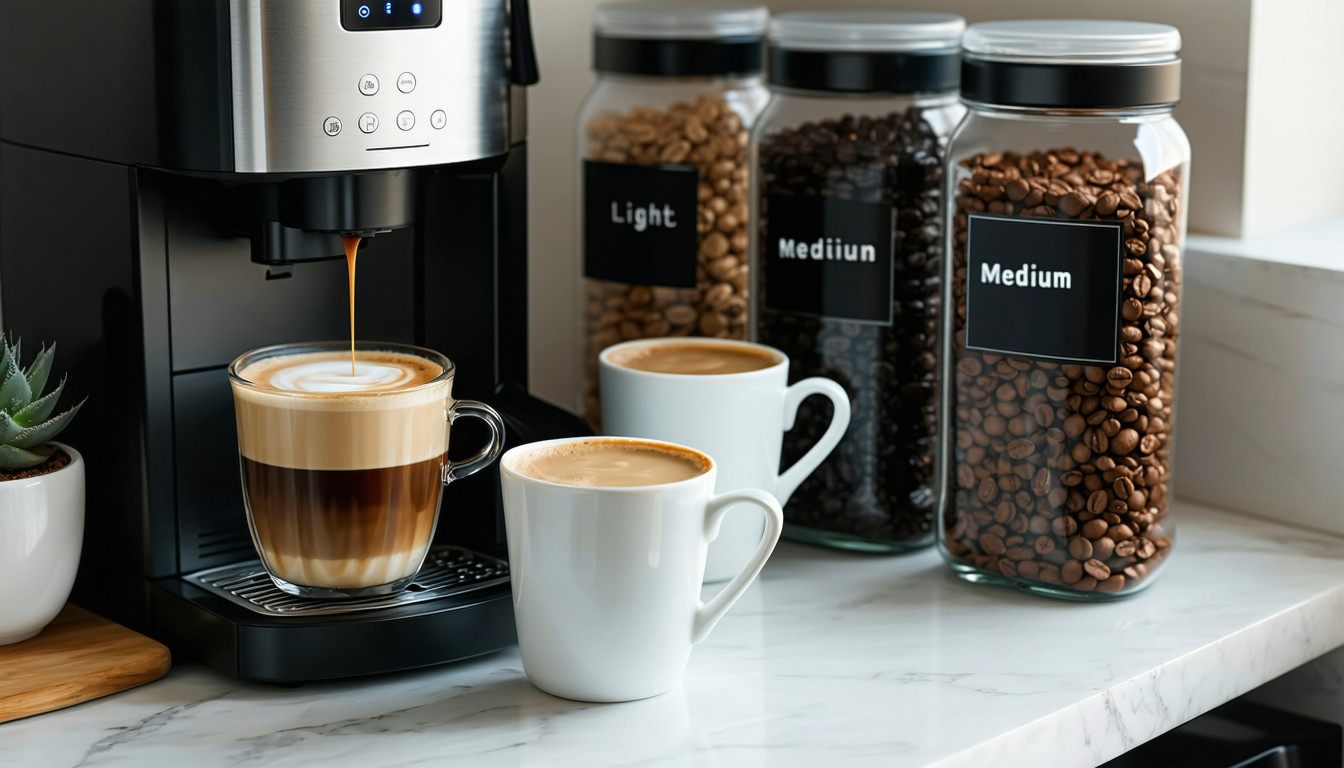 découvrez comment choisir entre une torréfaction claire, médium ou foncée pour optimiser l'extraction et le goût de votre café avec une machine automatique.